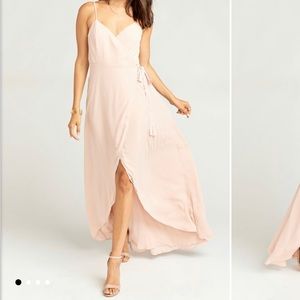 Mariah Wrap Dress Dusty Blush Crisp